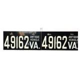 Pair Virginia Antique Auto license plates