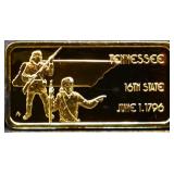 1 troy ounce Tennessee state silver bar