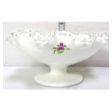 Fenton silver crest compote w/ violets