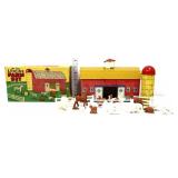 Vntg Farm play set box w/ contents