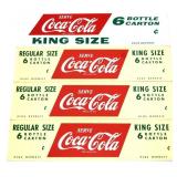 Lot of 4 Coca Cola cardstock adv signs