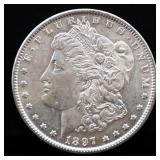 1897 Morgan silver dollar