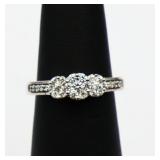 Sterling white sapphire ring, lab created