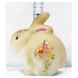Fenton brown/white bunny with flowers
