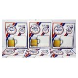 6 vntg Red White & Blue Light Beer easelback adv