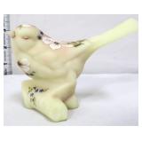 Fenton burmese bird on branch w/ flowers