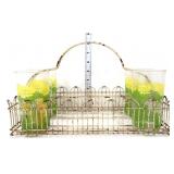 Vntg wire drink carrier w/ 4 glasses