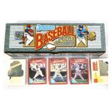 1990 Donruss baseball card box with contents