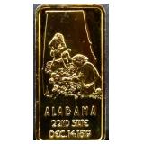 1 troy ounce Alabama state silver bar