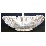 Vintage IG clear iridescent bowl w/ roses