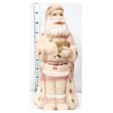 Fenton 10in burmese Santa figure holding cat