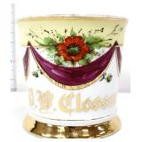 Vintage shaving mug with gold letters