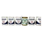 Lot of 6 vntg 1qt oil cans, full NO SHIPPING