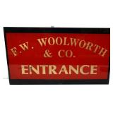 Vintage glass Woolworth Entrance sign