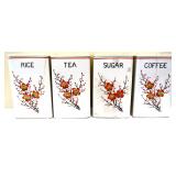 Vntg 4 piece kitchen canister set as is see pics