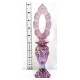 Fenton pink carnival perfume bottle w tall stopper