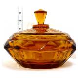 Vntg Viking amber diamond point candy dish