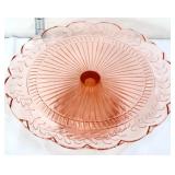 Pink depression 10in diameter cake plate
