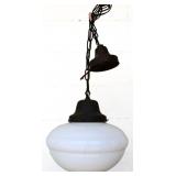 Vintage light fixture with milk glass shade