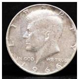 1966 Kennedy half dollar