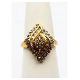 10k gold & diamond cluster ring