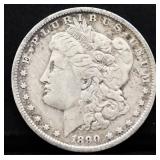 1890O Morgan silver dollar