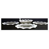 4 piece moonstone hobnail glassware lot