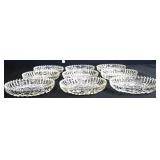 Lot of 9 clear glass fruit bowls