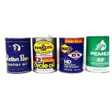 Lot of 4 vintage oil cans, NO SHIPPING
