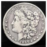 1887O Morgan silver dollar