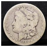 1884 Morgan silver dollar