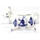 Vintage blue & white cow creamer