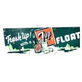 Metal 17.75x6.5 7Up Float adv sign