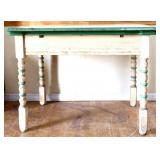 1950s green enamel top table see photos