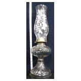 Vintage clear oil lamp w/ grape pattern