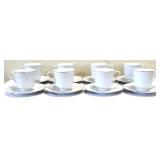 Lot of 8 white cups & saucers, made in Japan