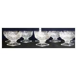 Lot of 8 pineapple floral sherbet dishes