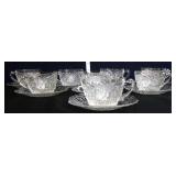 Lot of 8 pineapple floral cups with saucers