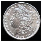 1896 Morgan silver dollar