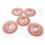 5 pink depression miss America plates