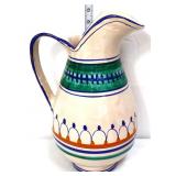 Vintage 13in pitcher with cobalt edges