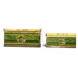 Lot of 2 vntg metal Yale tobacco tins