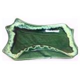 VIntage green ceramic ashtray, 13x9