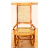 Vintage cane back/seat rocking chair
