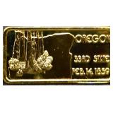 1 troy ounce Oregon state silver bar