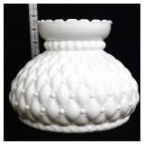Vintage milk glass quilted lamp shade