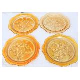 4 marigold carnival 9in iris & herringbone plates