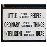 Metal Little People Talk sign