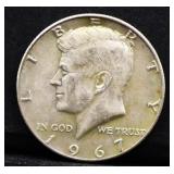 1967 Kennedy half dollar