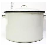 Vintage white enamel pot w/ lid